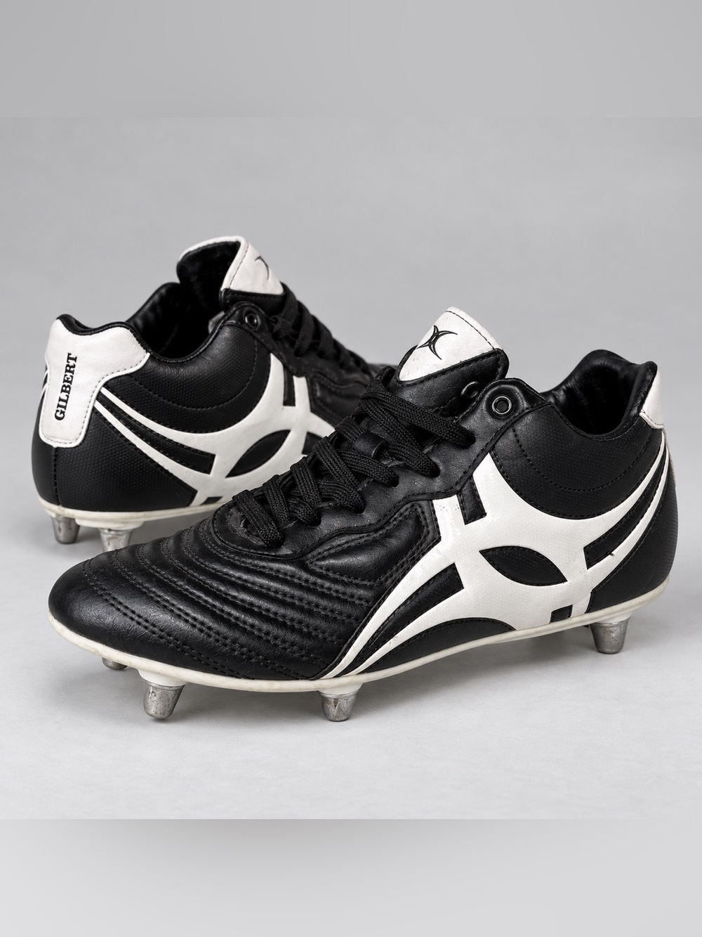 Gilbert Sidestep X15 6S Rugby Cleats Black White US 5